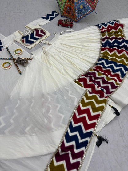Navratri Special Pure Cotton Lehenga Choli Set with 6-Meter Flair, Fully Stitched Comfort Fit