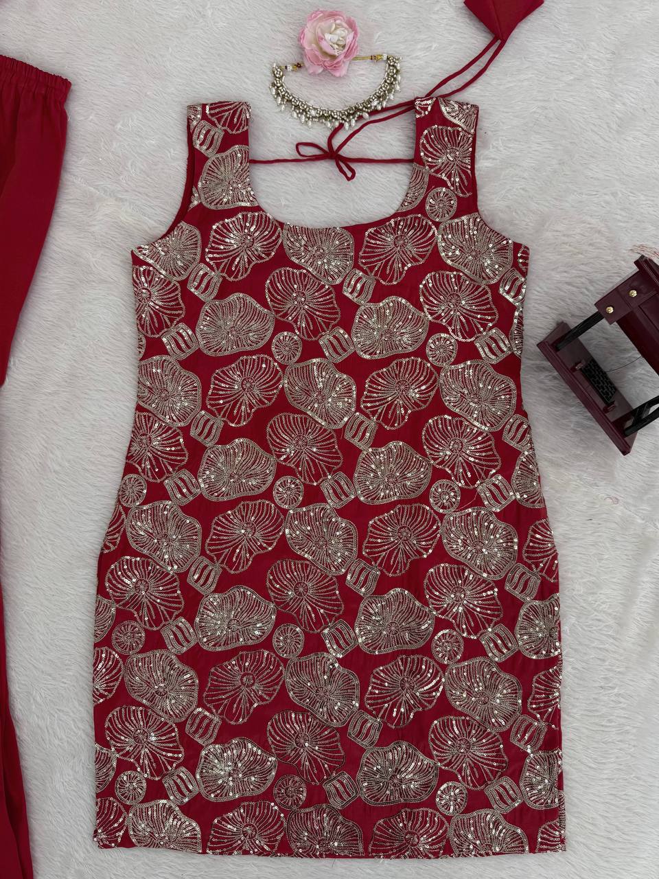 RangBhoomi 5000 Series - Premium 3-Piece Simmer Silk Sharara Set (Top, Sharara, Dupatta)