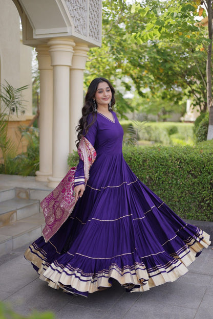 RangBhoomi Gown & Dupatta Collection 2026 — Premium Reyon Gown with Viscose Jacquard Dupatta