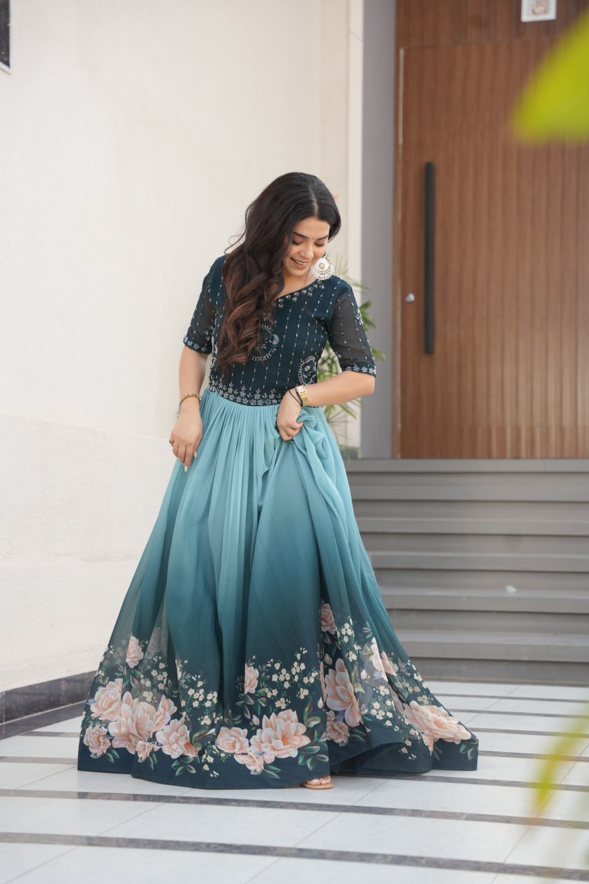Exquisite Floral Gown
