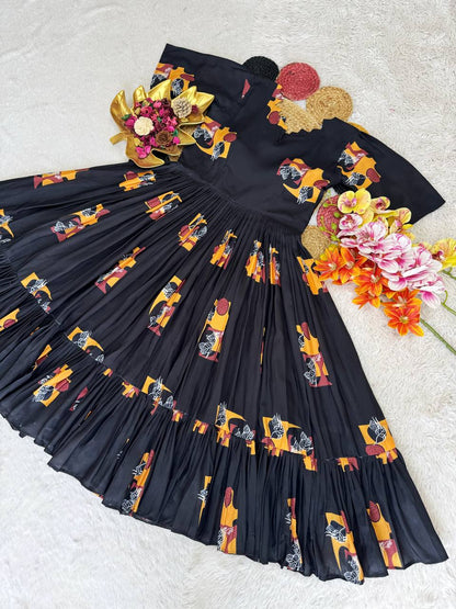 Elegant Soft Cotton Printed Midi Gown - Ultimate Summer Glamour and Comfort