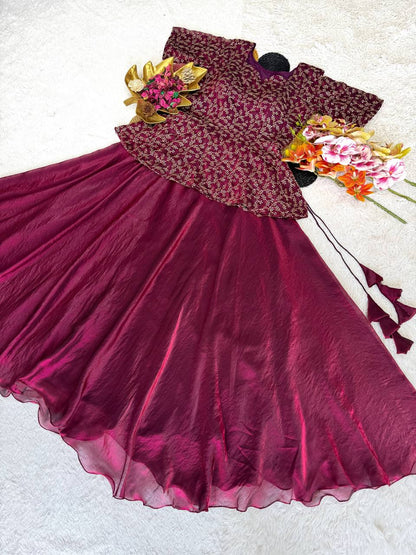 RangBhoomi Sequined Peplum Lehenga Choli – Full Stitched Festive Set