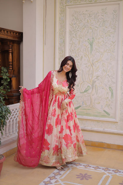Premium Ready-to-Wear Gown with Matching Dupatta Set