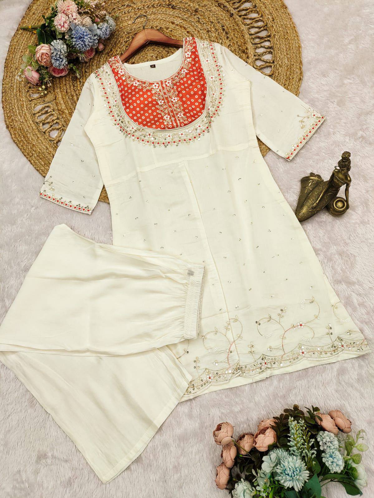 Premium Embroidered Roman Silk Cord Set