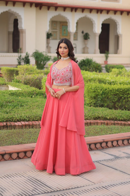 Premium Ready-to-Wear Lehenga Choli Set with Stylish Shrug Jacket