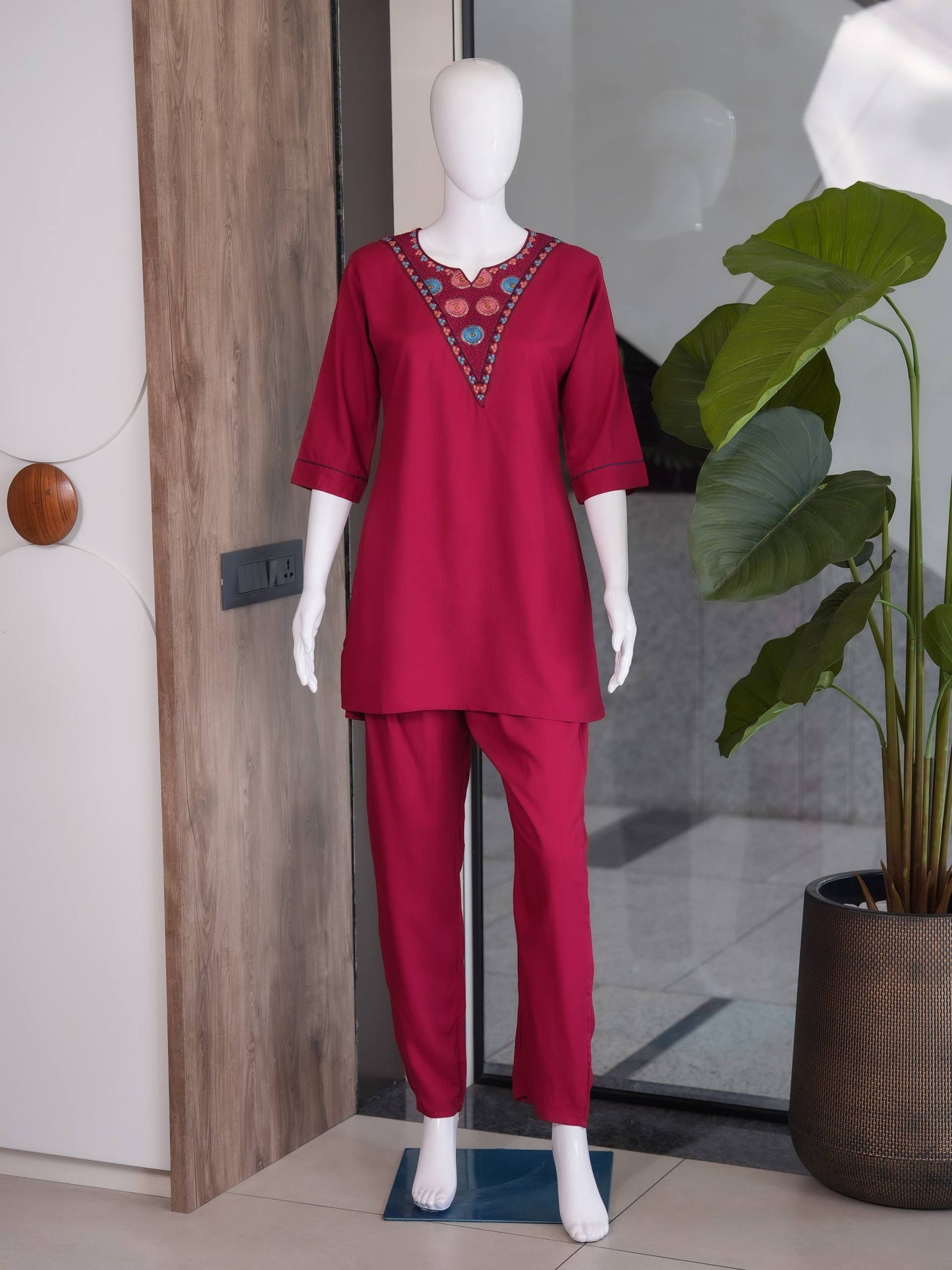 RangBhoomi Premium Reyon Kurti with Plazo Set - Comfortable Daily & Office Wear