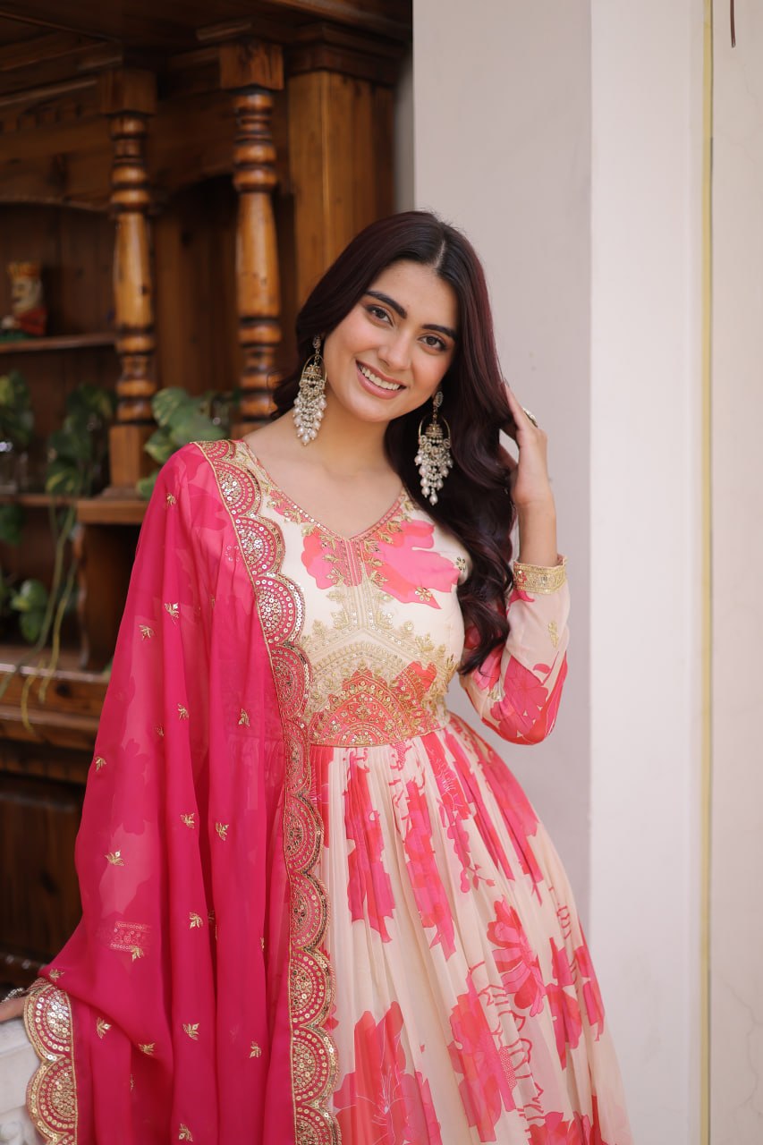Premium Ready-to-Wear Gown with Matching Dupatta Set