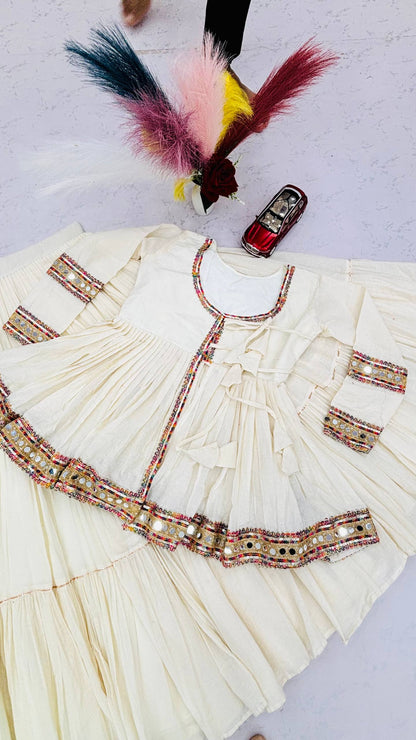 RangBhoomi Navratri Kediyu-Style Lehengacholi – Pure Cotton, 9m Flair, Fully Stitched