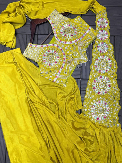 New Super Trending Ready-to-Wear Saree with Stunning Embroidery and Sequence Work Paired with Embroidered Blouse