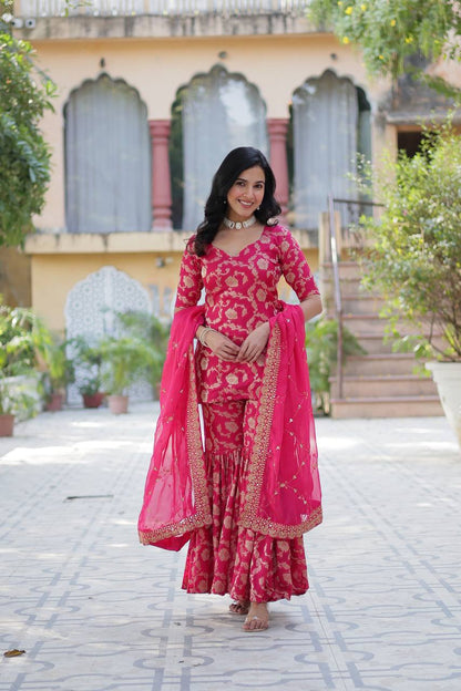 Exquisite Designer Ready-Made Gharara Suit
