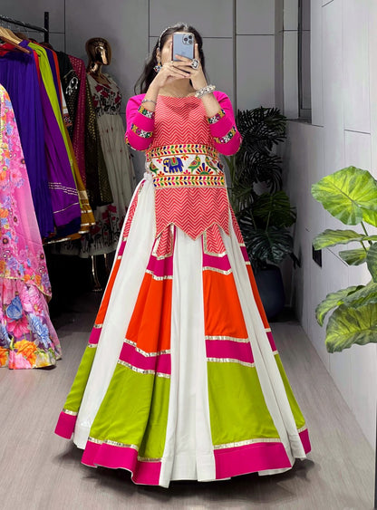 RangBhoomi Designer Multicolored Lehenga Set with Elegant Fancy Top – Navratri 2025 Collection