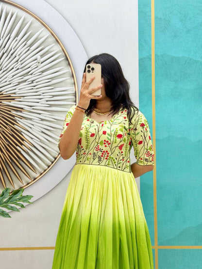 Summer Charm Cotton Frock Gown - Rangbhoomi