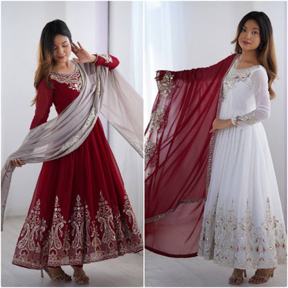 Stun at Every Celebration in This Embroidered Party Gown Set