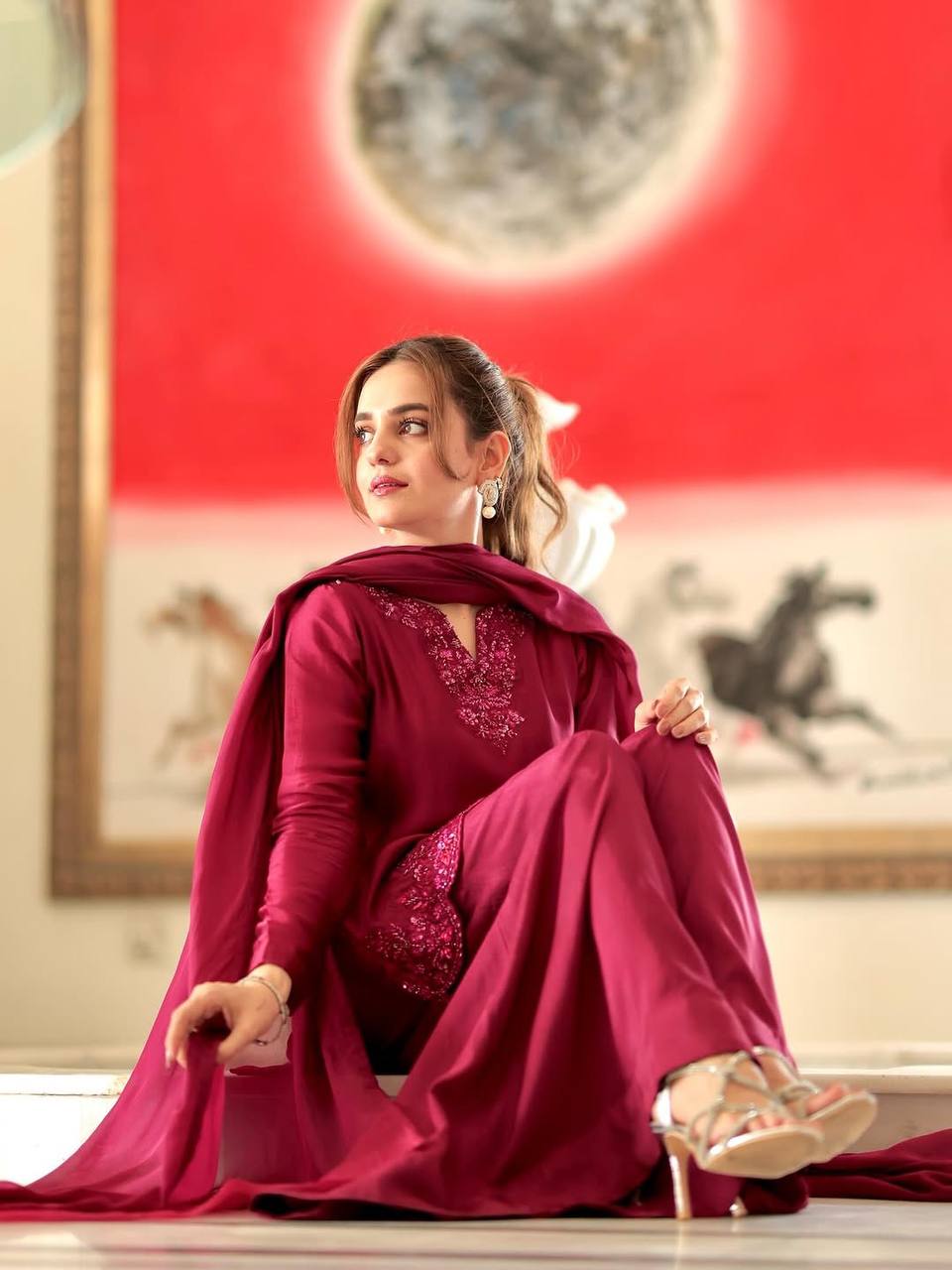 Sarara Chic: Designer Party Wear Indian Outfit