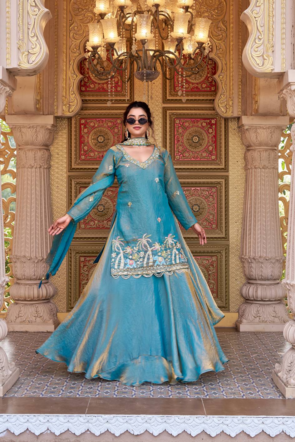 RangBhoomi Exclusive Festival Collection: Elegant Lehenga Choli with Heavy Embroidery