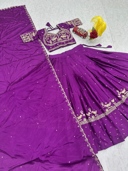 RangBhoomi Exclusive New Festival Lehenga Choli Set with Heavy Embroidery and Sequins