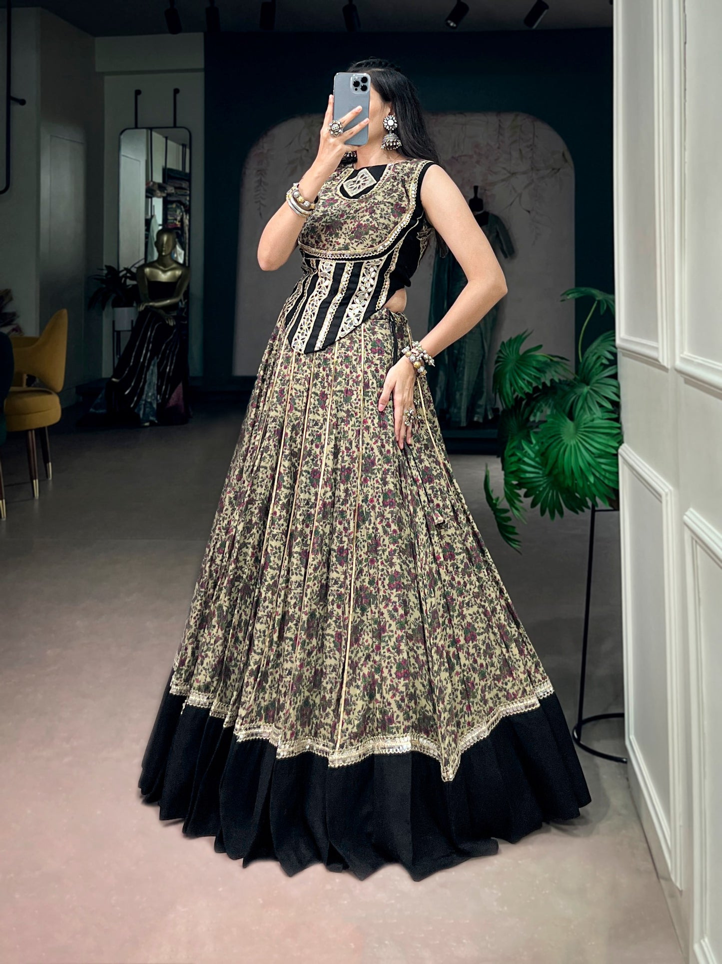 RangBhoomi Embroidered Mirror Lehenga Set — Navratri Collection 2026