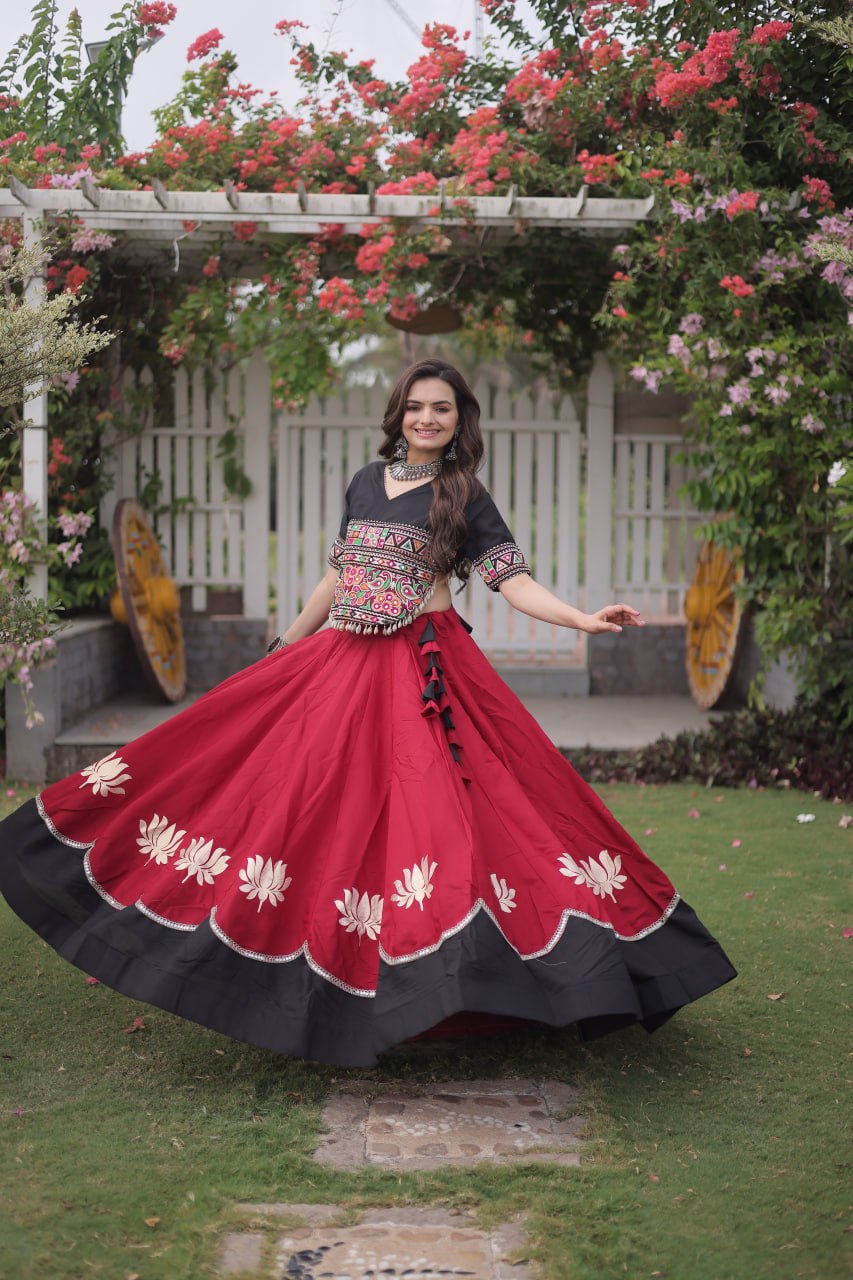 RangBhoomi Navratri Lehenga Choli Collection 2026 — Lotus Mirror Embroidered Set