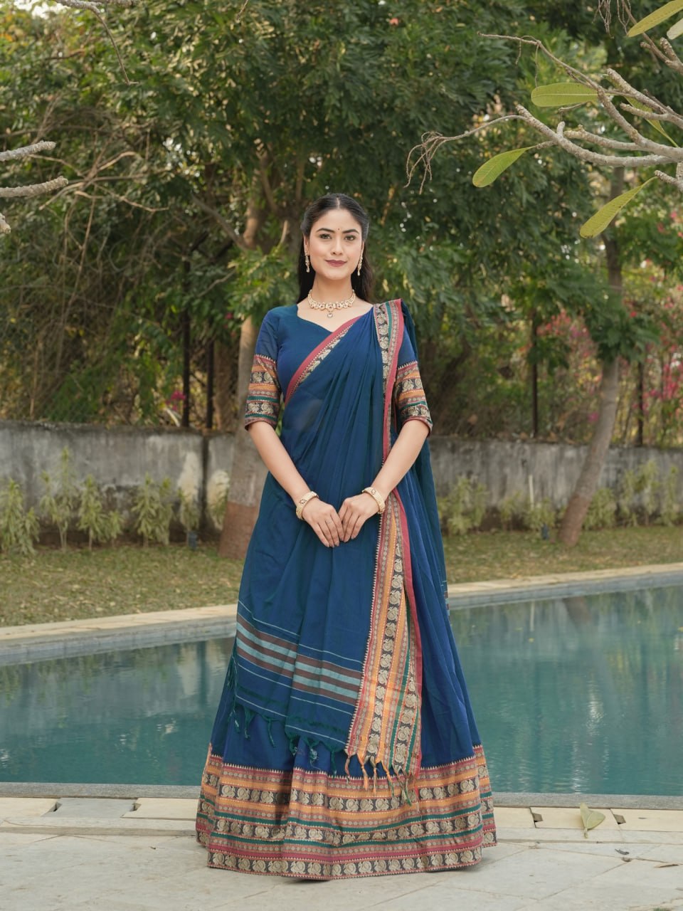 Pure Chanderi Cotton Lehenga Set for Timeless Elegance and Comfort