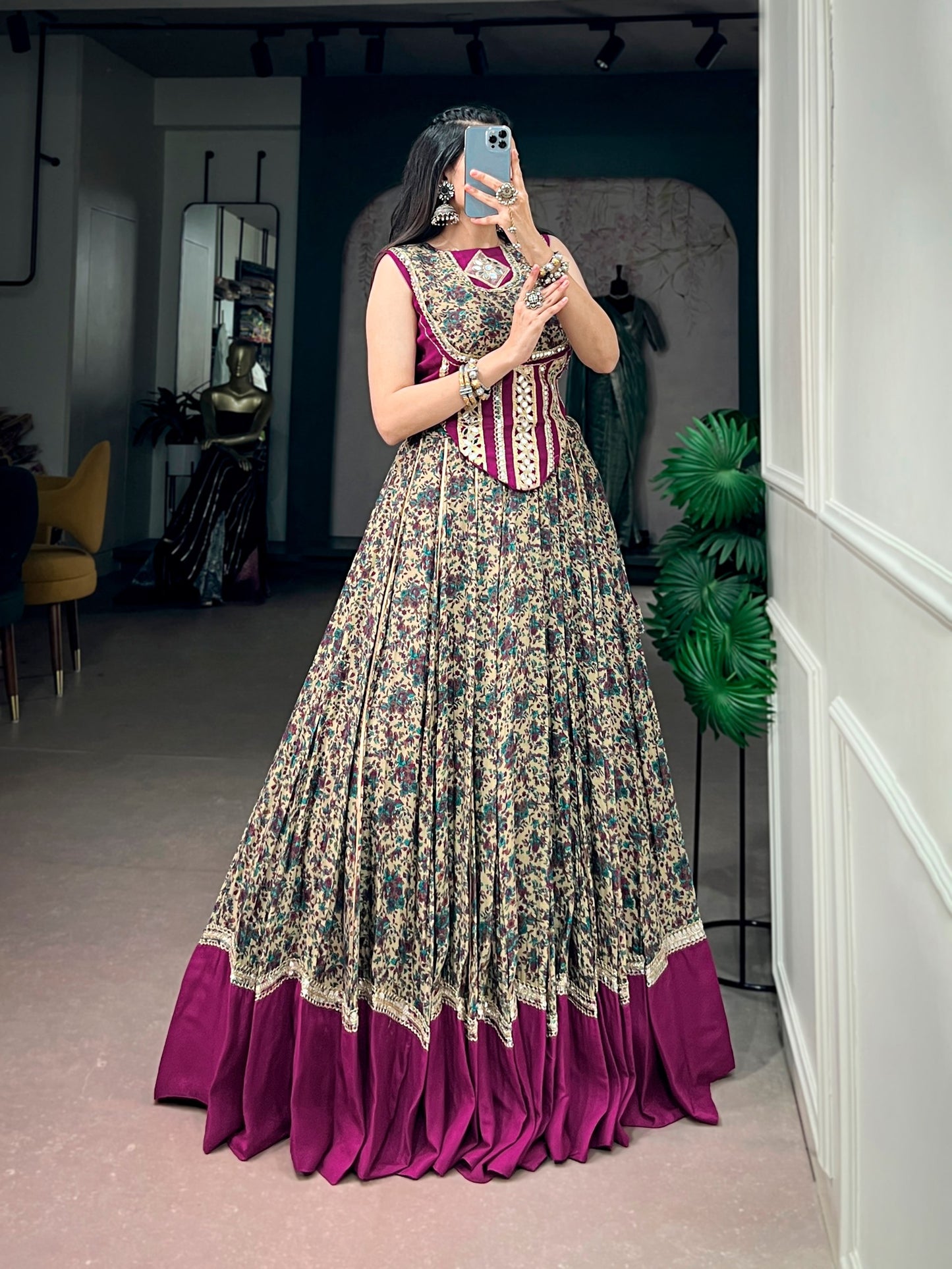 RangBhoomi Embroidered Mirror Lehenga Set — Navratri Collection 2026