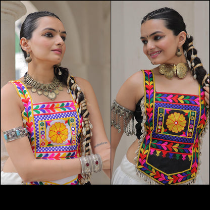 Elegant Navratri Blouse Collection with Kutchi Gamthi Embroidery and Mirror Work