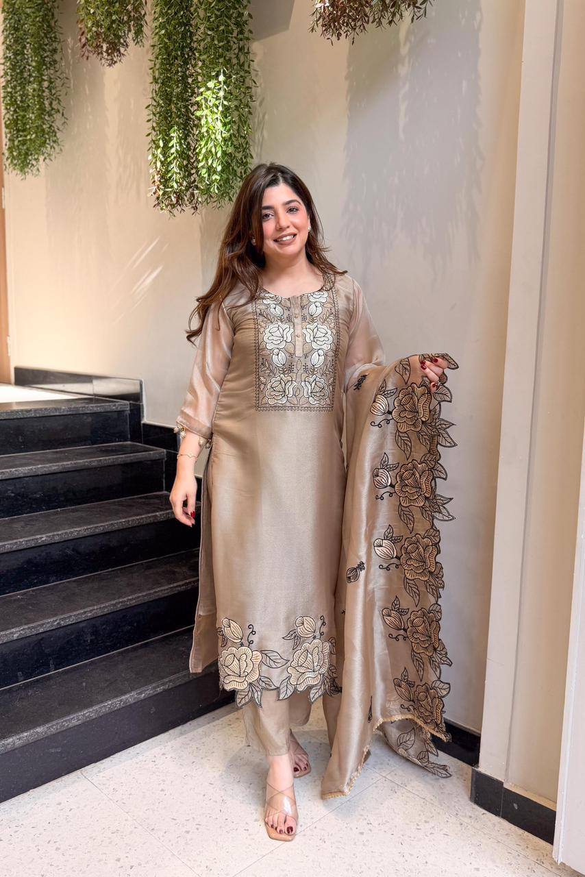 Elegant Designer Embroidered Cut-Work Suit for Unforgettable Wedding Moments