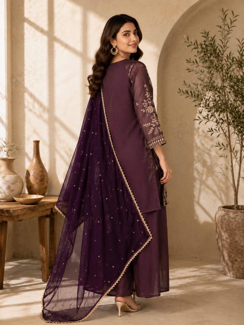 RangBhoomi Designer Festival Special Collection - Elegant Embroidered Cosmos Fabric Set