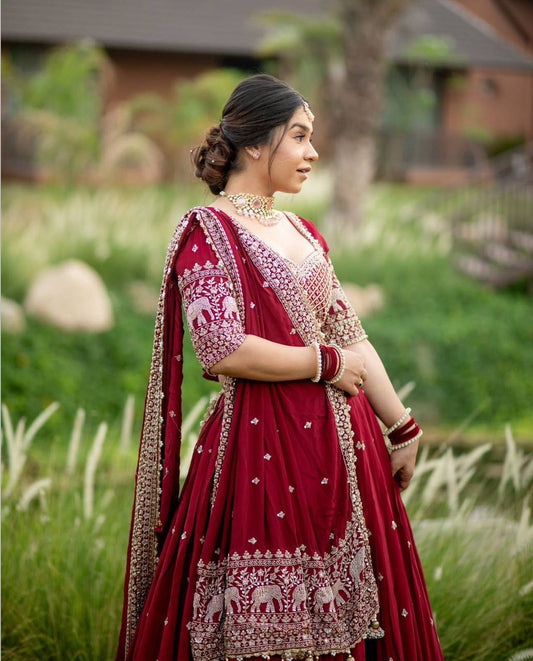 Ruby Bridal Lehenga | Exquisite Indian Wedding Outfit
