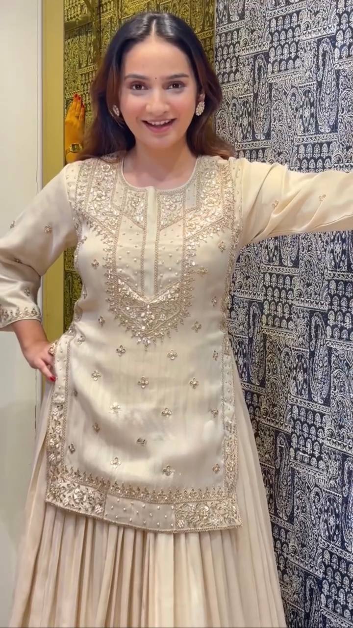 RangBhoomi Designer Party Wear Lehenga Set — Heavy Chinon Silk Embroidery & Sequin Work