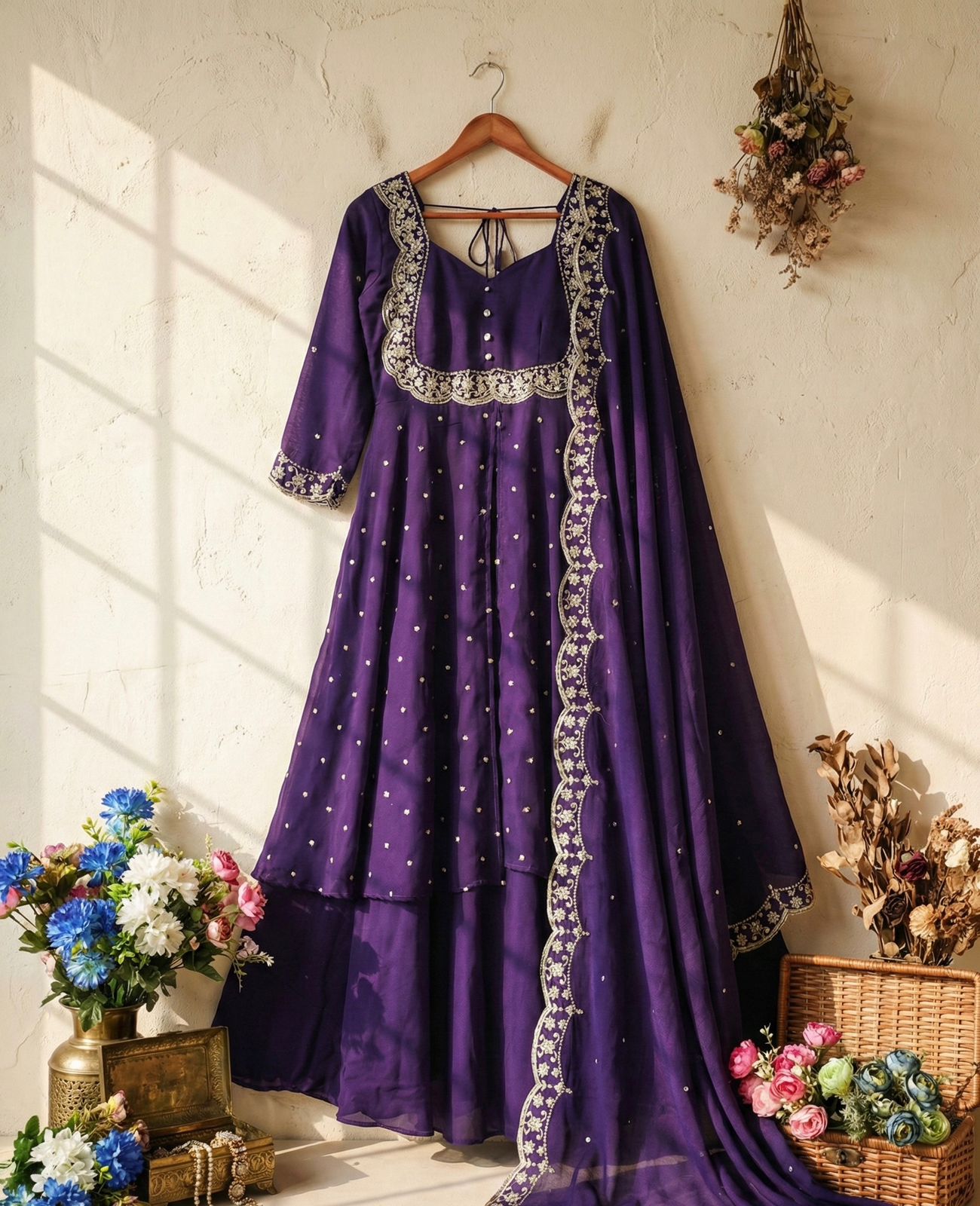 Elegant Skirt and Cape Ensemble for Modern and Traditional Fashion
