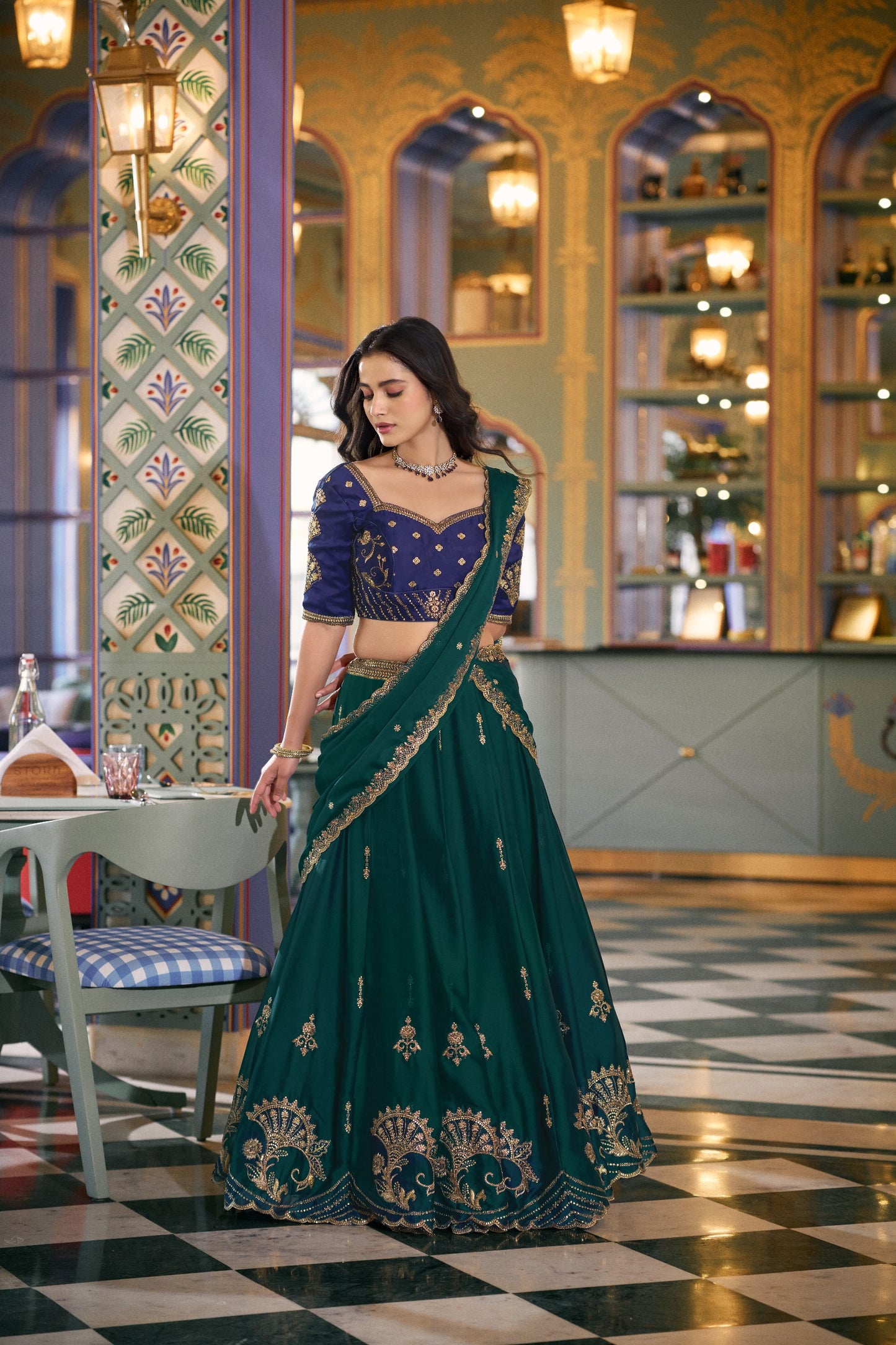 Rangoli Silk Lehenga Set – Elegant Synthetic Silk Fabric with Sequins and Thread Embroidery for Festive and Wedding Wear