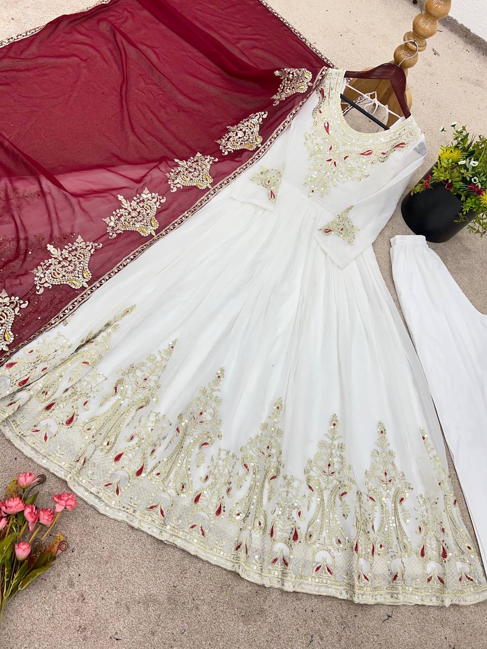 Stun at Every Celebration in This Embroidered Party Gown Set
