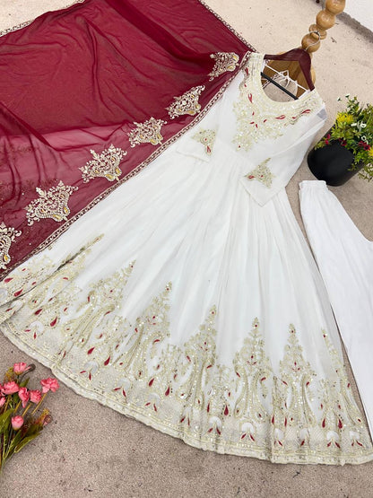 Stun at Every Celebration in This Embroidered Party Gown Set