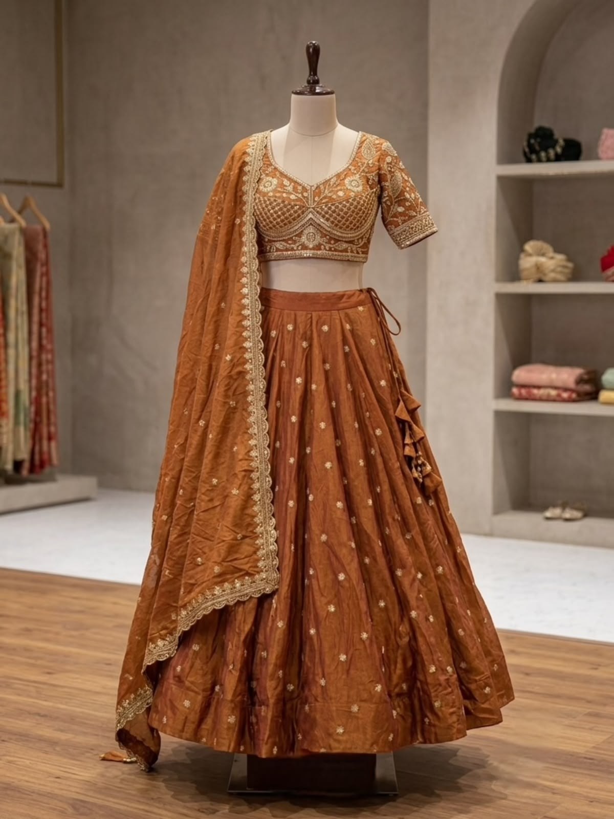 RangBhoomi Festival Embroidered Lehenga Choli — Heavy Embellished Mosh Fabric