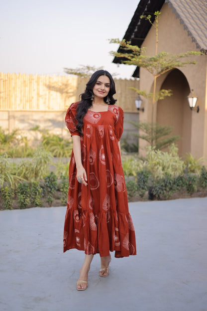RangBhoomi Premium Designer Ready-to-Wear Kurti Collection 2026 - Elegant Printed Cotton with Puff Sleeves and Fancy Square Neck