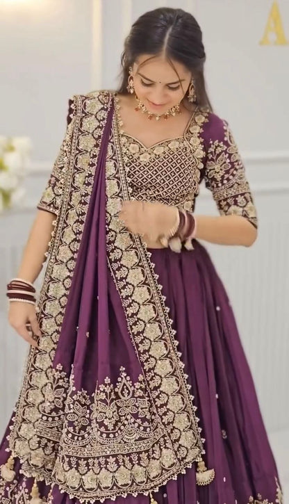 Elegant Festival Collection Lehenga Choli Set with Rich Embroidery and Glittering Sequins