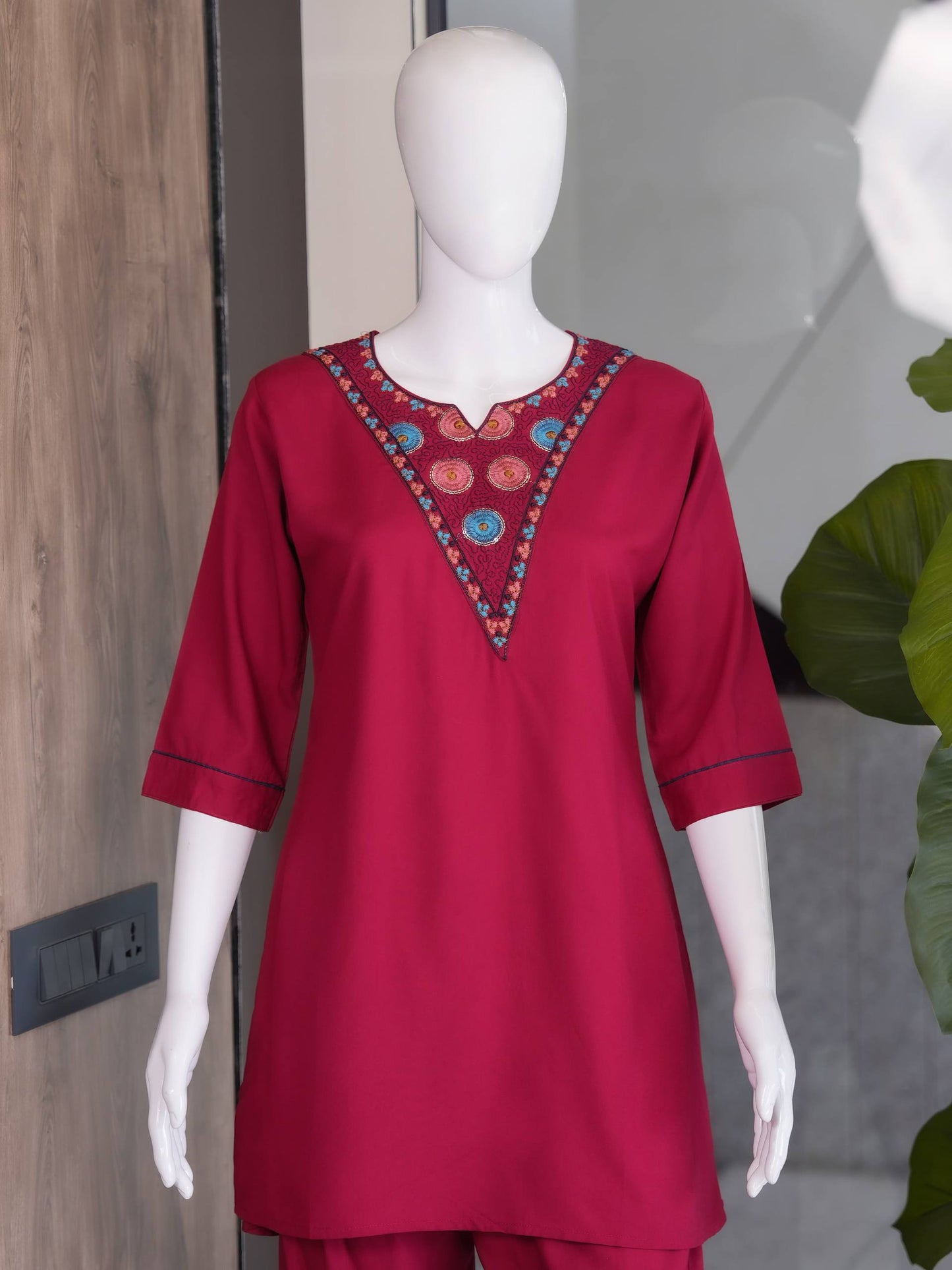 RangBhoomi Premium Reyon Kurti with Plazo Set - Comfortable Daily & Office Wear