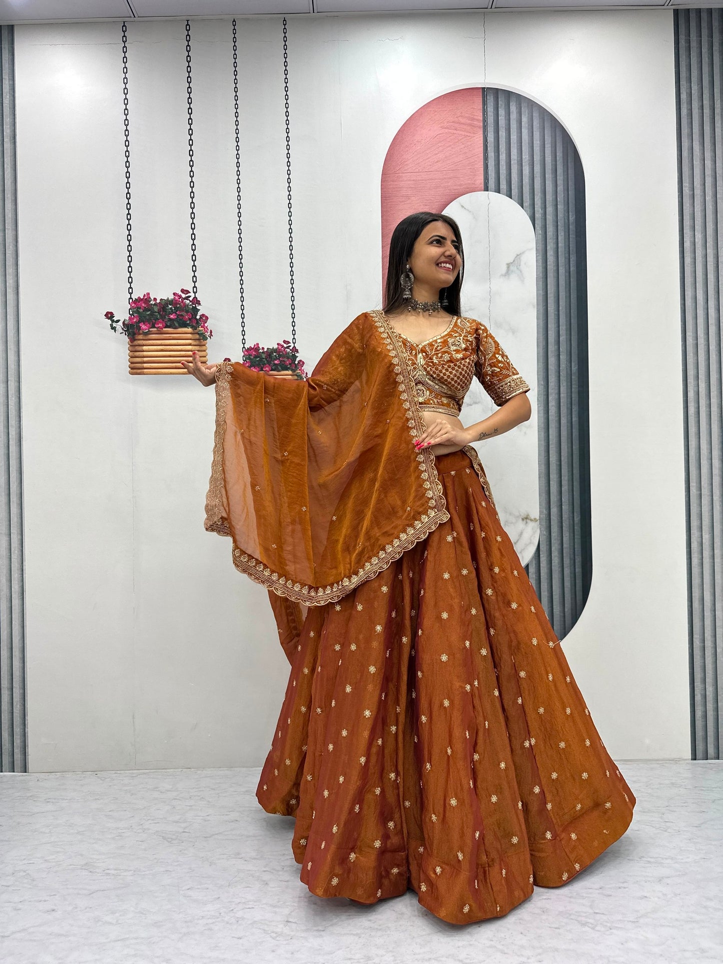 RangBhoomi Festival Embroidered Lehenga Choli — Heavy Embellished Mosh Fabric
