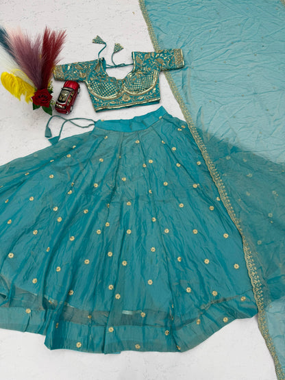 RangBhoomi Festival Embroidered Lehenga Choli — Heavy Embellished Mosh Fabric