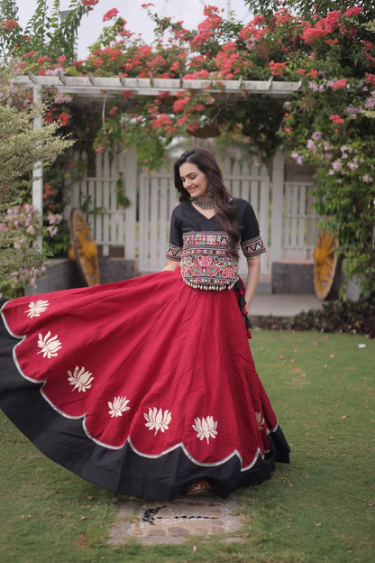 RangBhoomi Navratri Lehenga Choli Collection 2026 — Lotus Mirror Embroidered Set