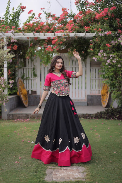 RangBhoomi Navratri Lehenga Choli Collection 2026 — Lotus Mirror Embroidered Set