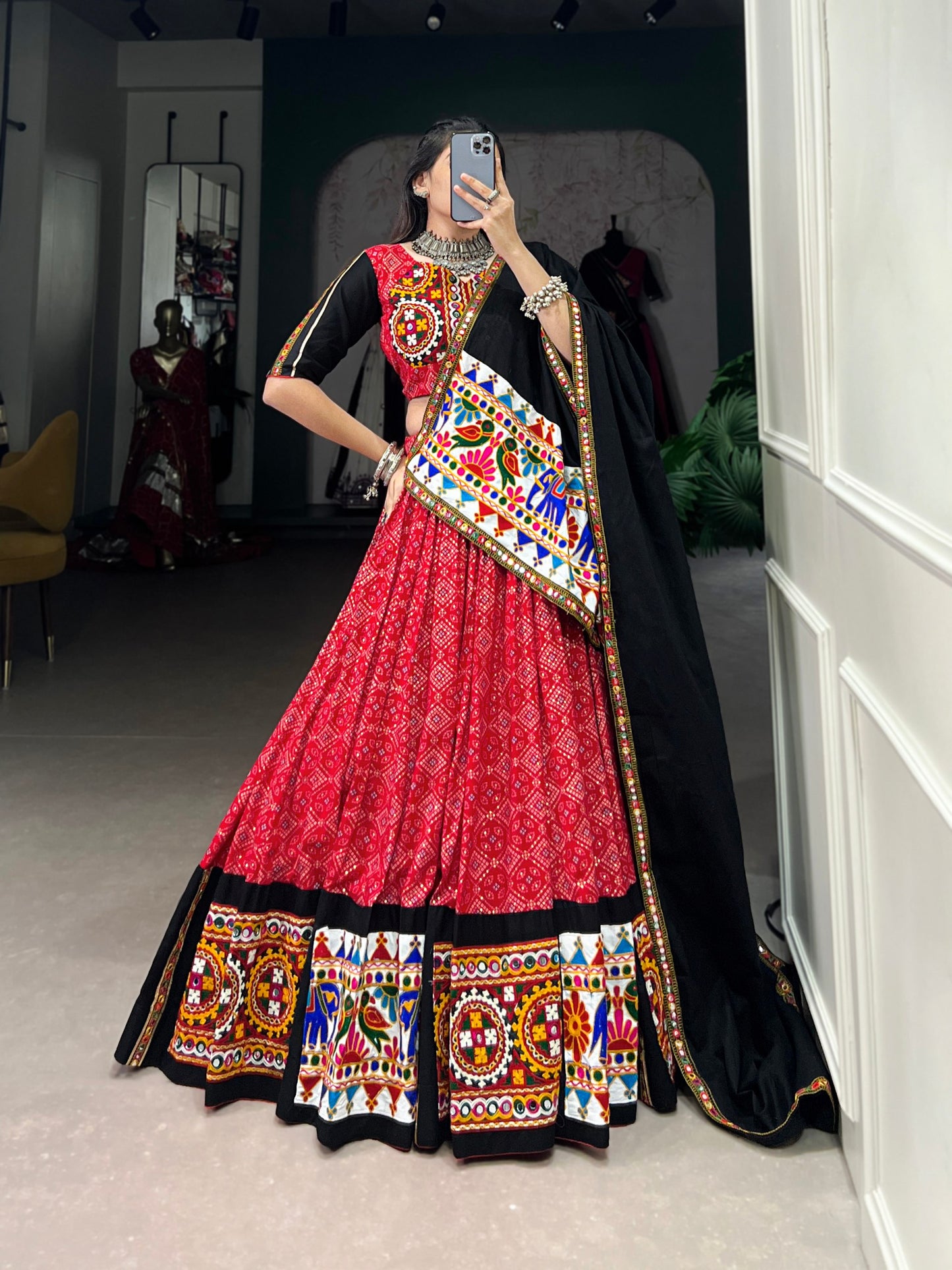 Stunning Traditional Garba Choli Embellished with Gamthi and Mirror Work – Navratri 2026 Collection