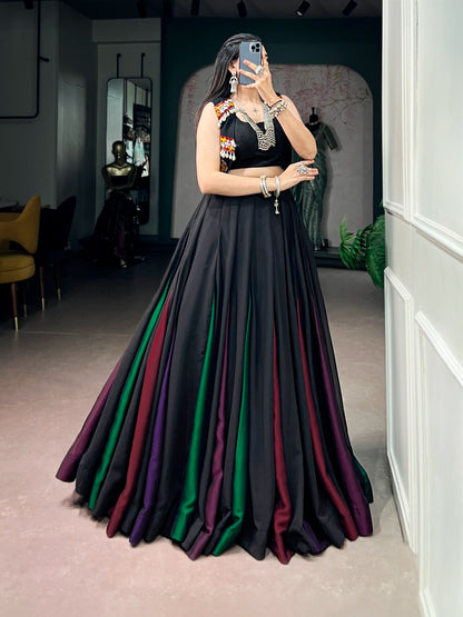 RangBhoomi Navratri 2026 Black Georgette Lehenga Set