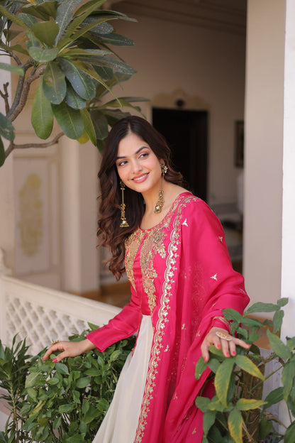 Elegant Gown and Dupatta Set Collection 2026 by RangBhoomi