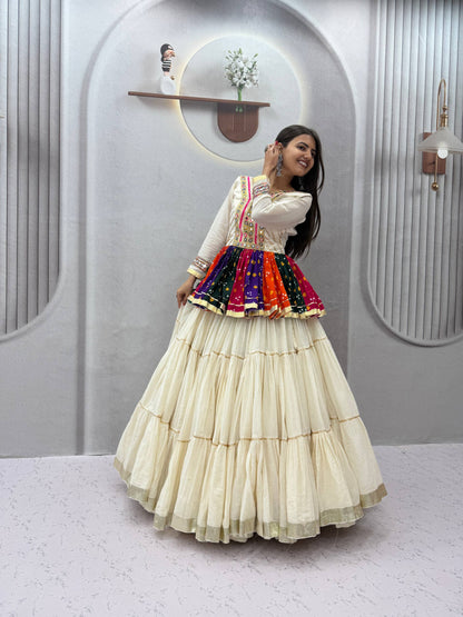 RangBhoomi Navratri Special Lehengacholi – Pure Cotton Kediyu & 9m Flair Lehenga, Fully Stitched