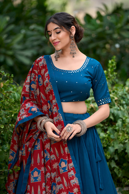 Elegant Fully Stitched Designer Lehenga Choli Set with Exquisitely Embroidered Dupatta and Matching Purse