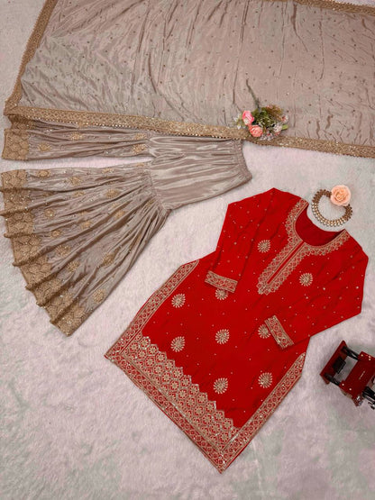 Introducing the New RangBhoomi SP Series: Elegant Chinon Silk Ensemble with Realistic Modeling