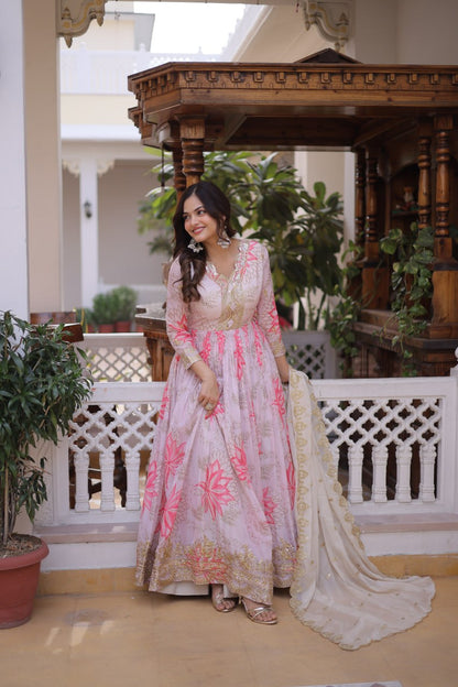 Elegant Premium Ready-to-Wear Gown with Matching Dupatta Set