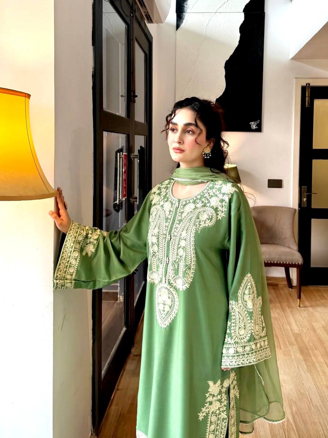 Elegant Designer Party Wear Set with Pure Soft Nylon Organza Silk Top, Palazzo Pants & Dupatta