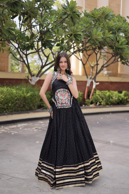 RangBhoomi Navratri Lehenga Choli Collection 2026 — Full-Stitched Mukesh Reyon Set